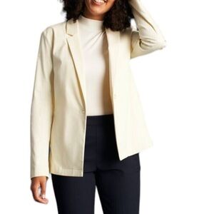Kit and Ace Cream Single-Button Blazer
